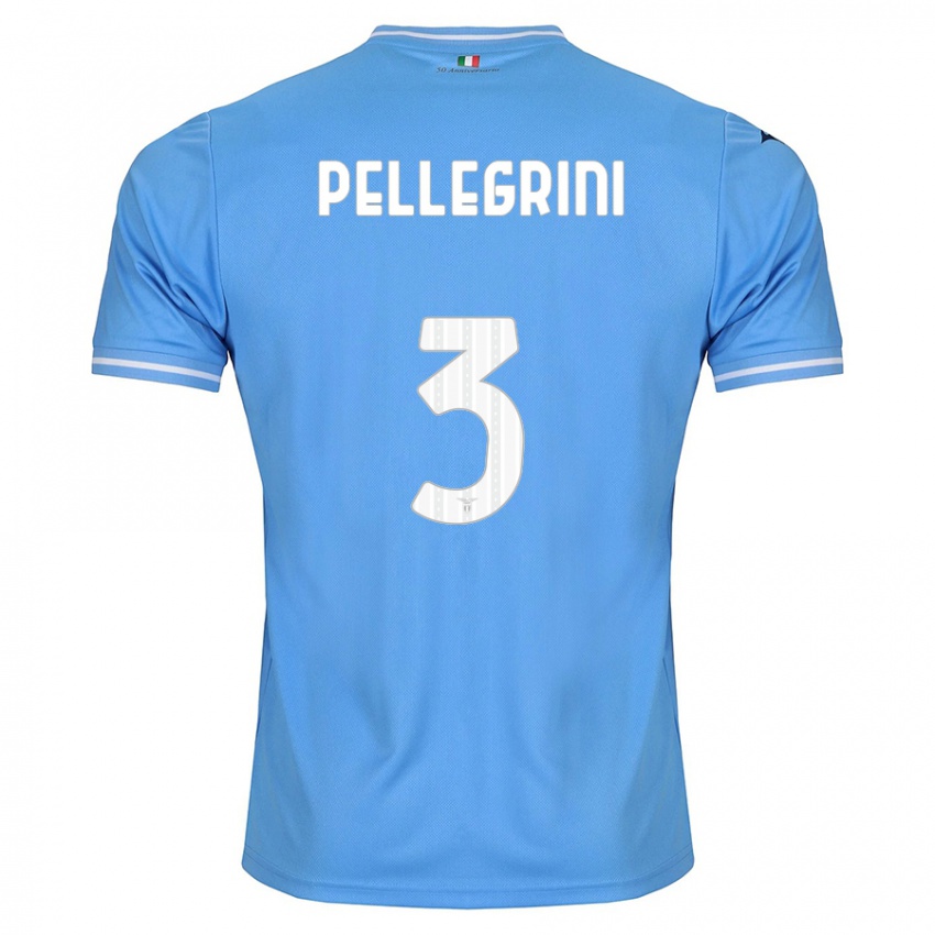 Mujer Camiseta Luca Pellegrini #3 Azul 1ª Equipación 2023/24 La Camisa