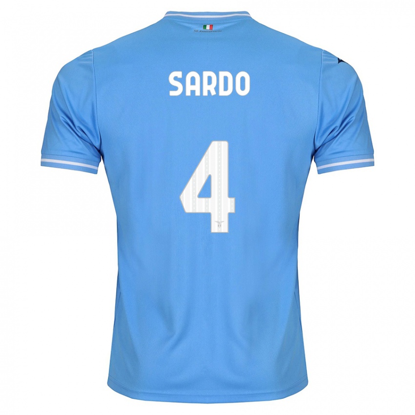 Mujer Camiseta Jacopo Sardo #4 Azul 1ª Equipación 2023/24 La Camisa
