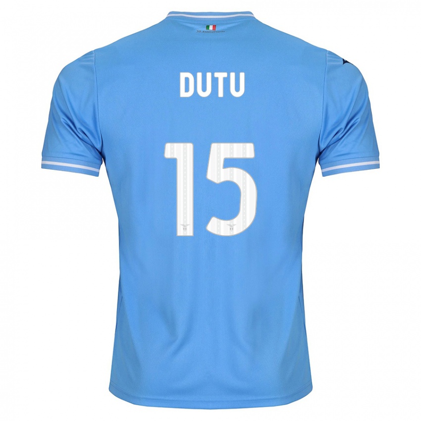 Mujer Camiseta Matteo Dutu #15 Azul 1ª Equipación 2023/24 La Camisa