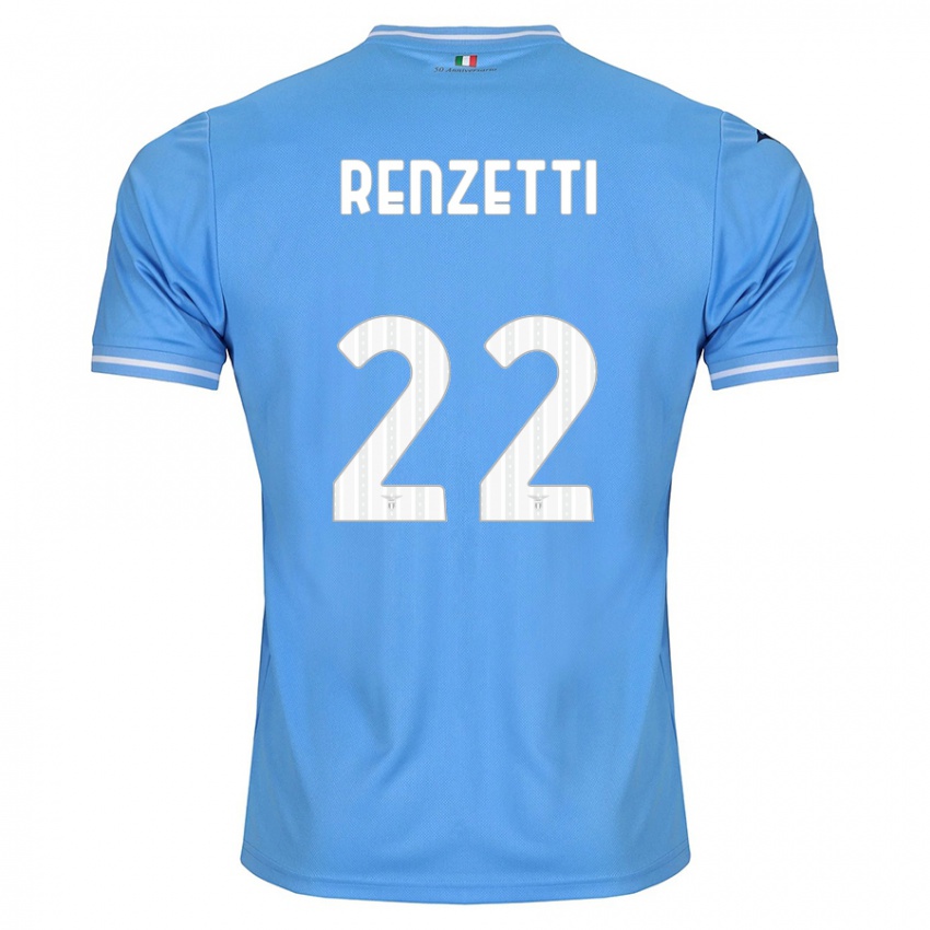Mujer Camiseta Davide Renzetti #22 Azul 1ª Equipación 2023/24 La Camisa