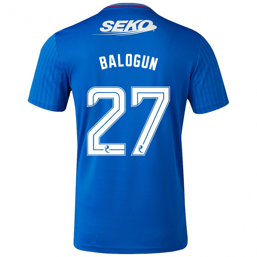 Mujer Camiseta Leon Balogun #27 Azul 1ª Equipación 2023/24 La Camisa