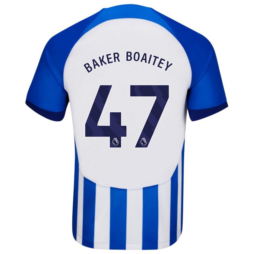 Mujer Camiseta Benicio Baker-Boaitey #47 Azul 1ª Equipación 2023/24 La Camisa