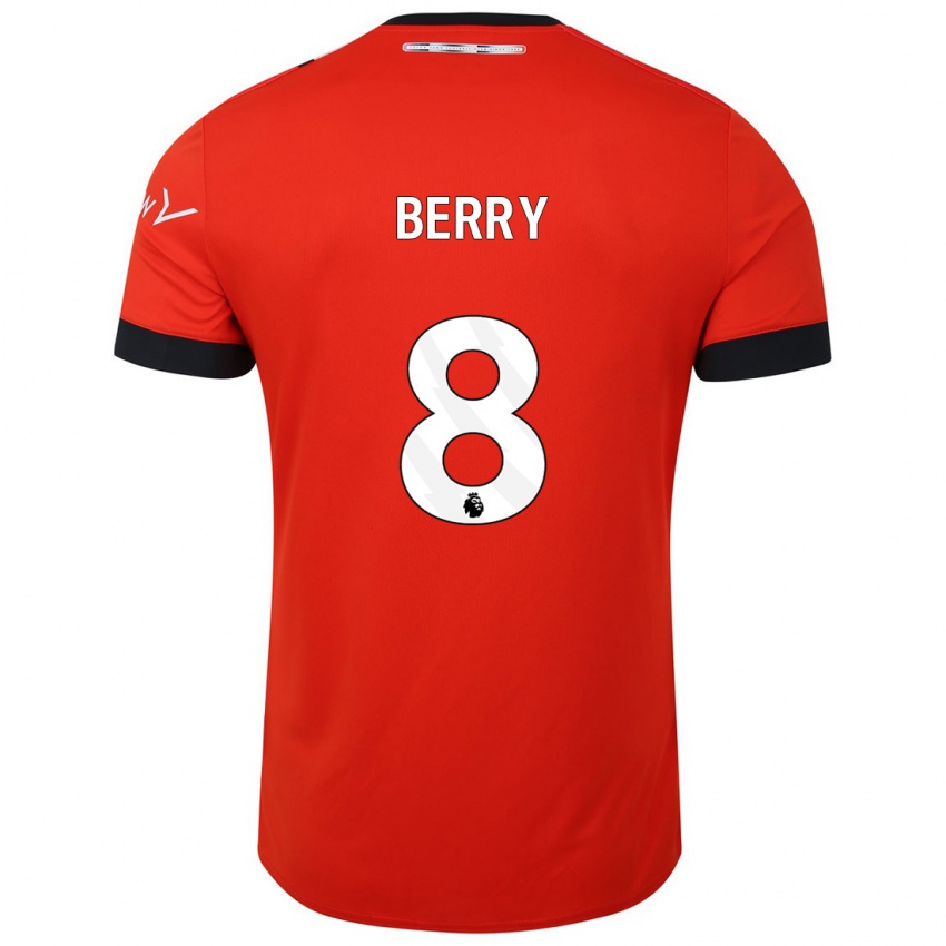 Mujer Camiseta Luke Berry #8 Rojo 1ª Equipación 2023/24 La Camisa
