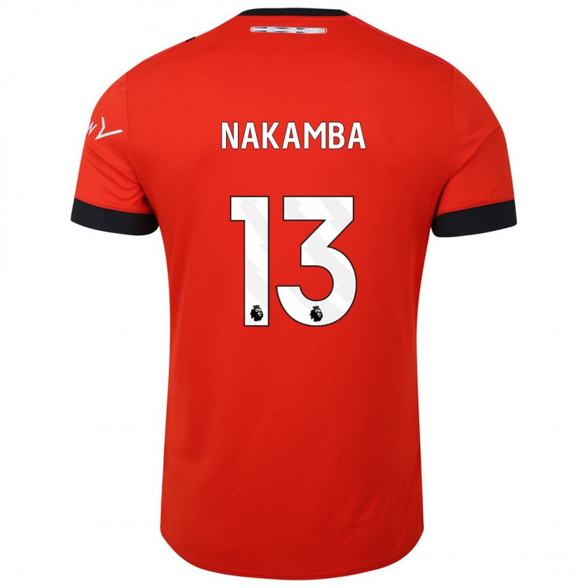 Mujer Camiseta Marvelous Nakamba #13 Rojo 1ª Equipación 2023/24 La Camisa