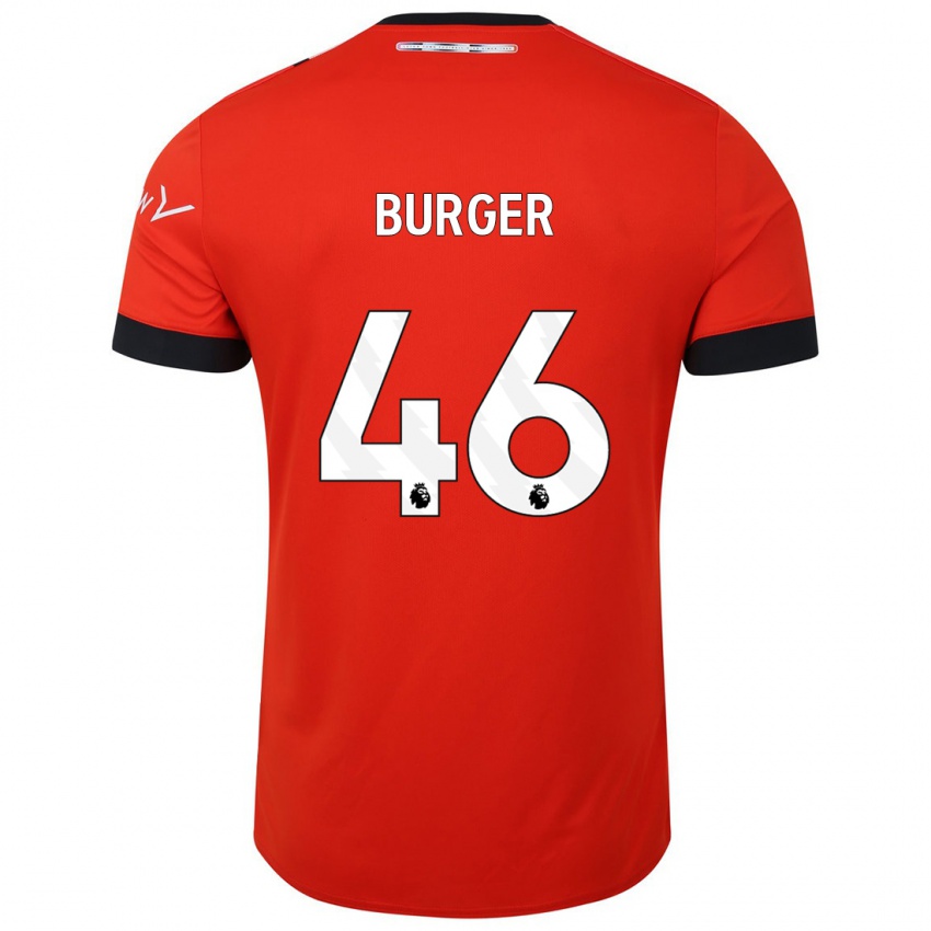 Mujer Camiseta Jake Burger #46 Rojo 1ª Equipación 2023/24 La Camisa
