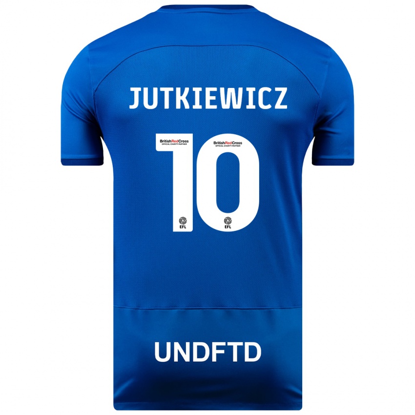 Mujer Camiseta Lukas Jutkiewicz #10 Azul 1ª Equipación 2023/24 La Camisa