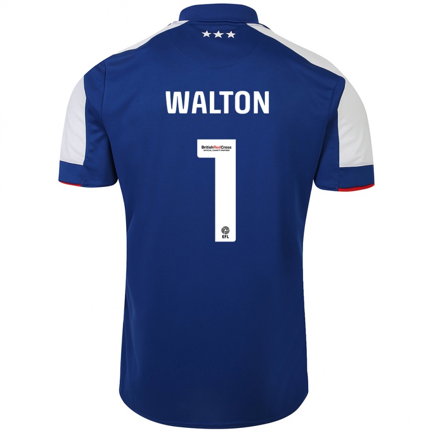 Mujer Camiseta Christian Walton #1 Azul 1ª Equipación 2023/24 La Camisa