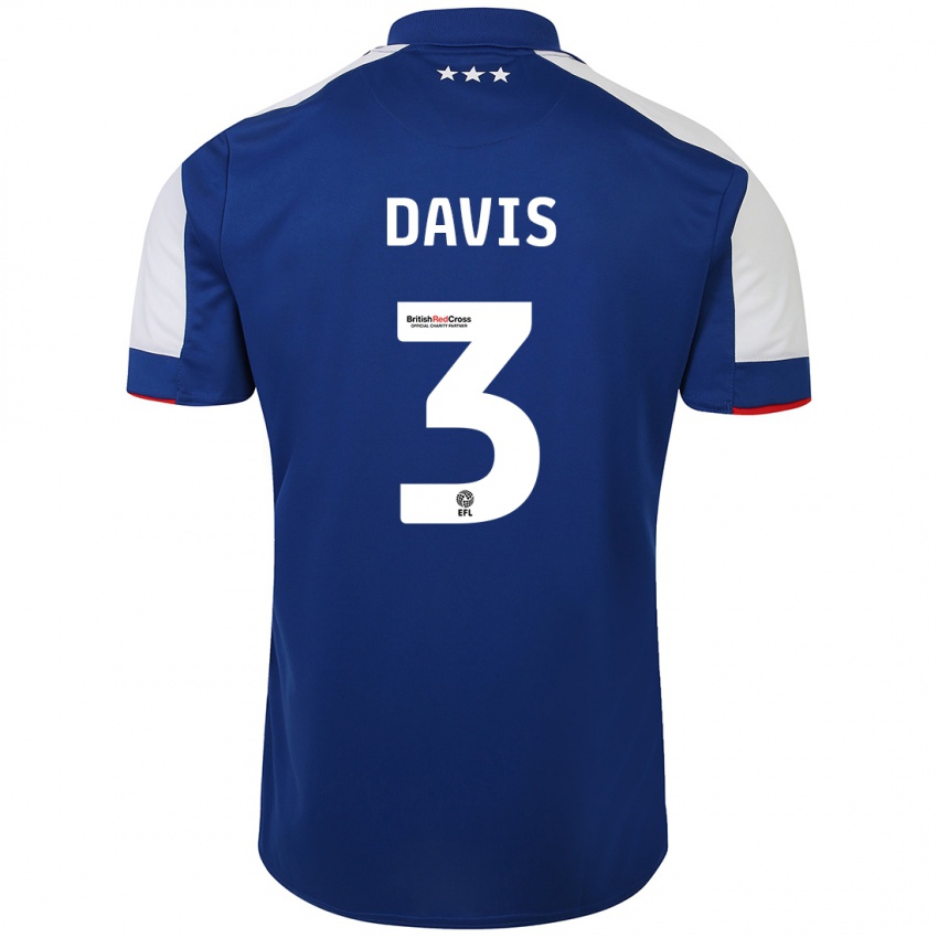 Mujer Camiseta Leif Davis #3 Azul 1ª Equipación 2023/24 La Camisa