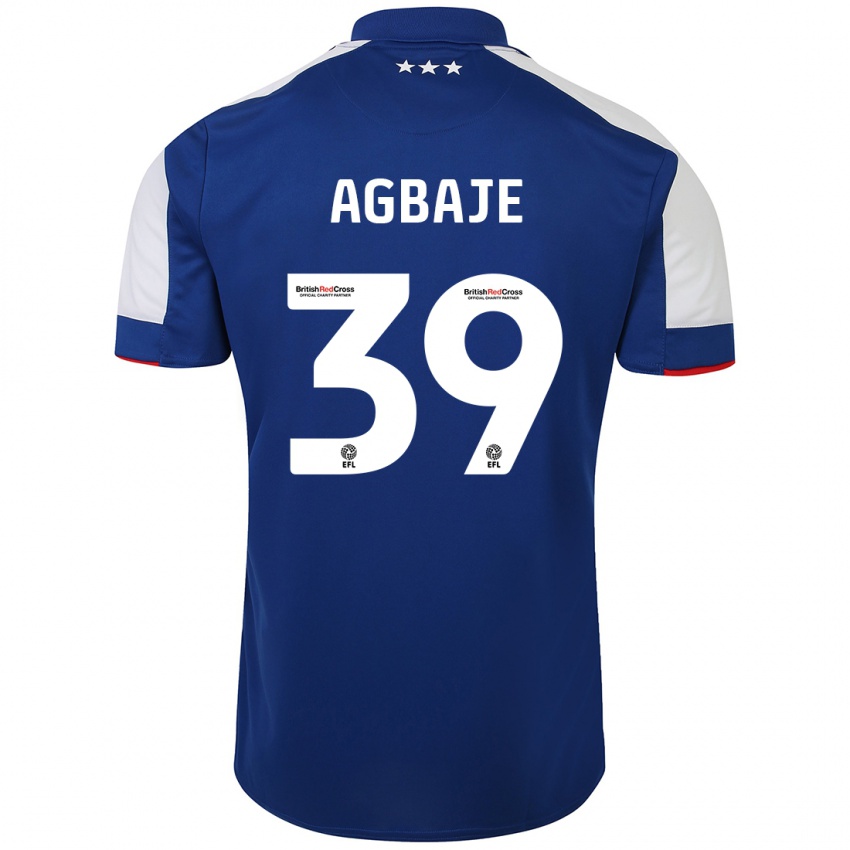 Mujer Camiseta Edwin Agbaje #39 Azul 1ª Equipación 2023/24 La Camisa