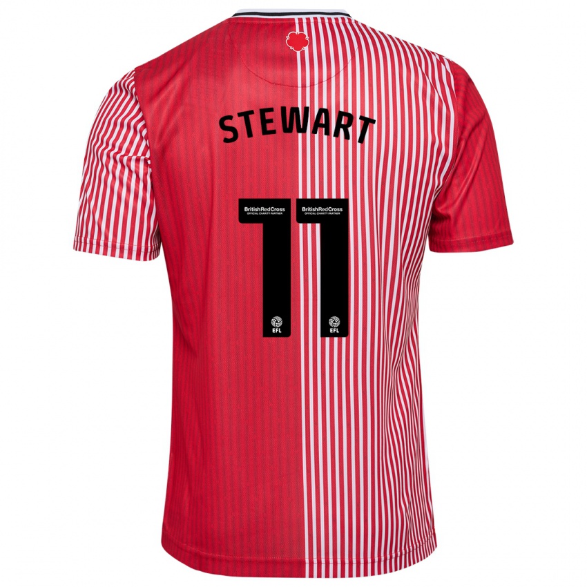 Mujer Camiseta Ross Stewart #11 Rojo 1ª Equipación 2023/24 La Camisa