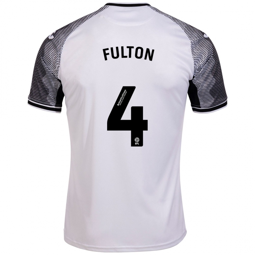 Mujer Camiseta Jay Fulton #4 Blanco 1ª Equipación 2023/24 La Camisa
