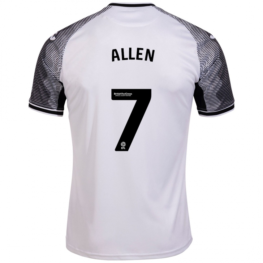 Mujer Camiseta Joe Allen #7 Blanco 1ª Equipación 2023/24 La Camisa