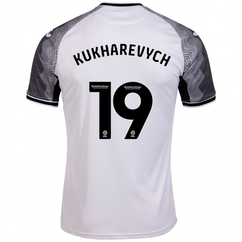 Mujer Camiseta Mykola Kukharevych #19 Blanco 1ª Equipación 2023/24 La Camisa