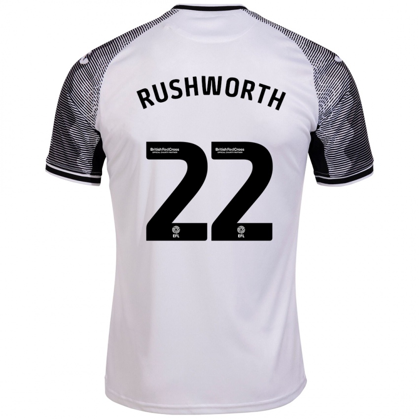 Mujer Camiseta Carl Rushworth #22 Blanco 1ª Equipación 2023/24 La Camisa