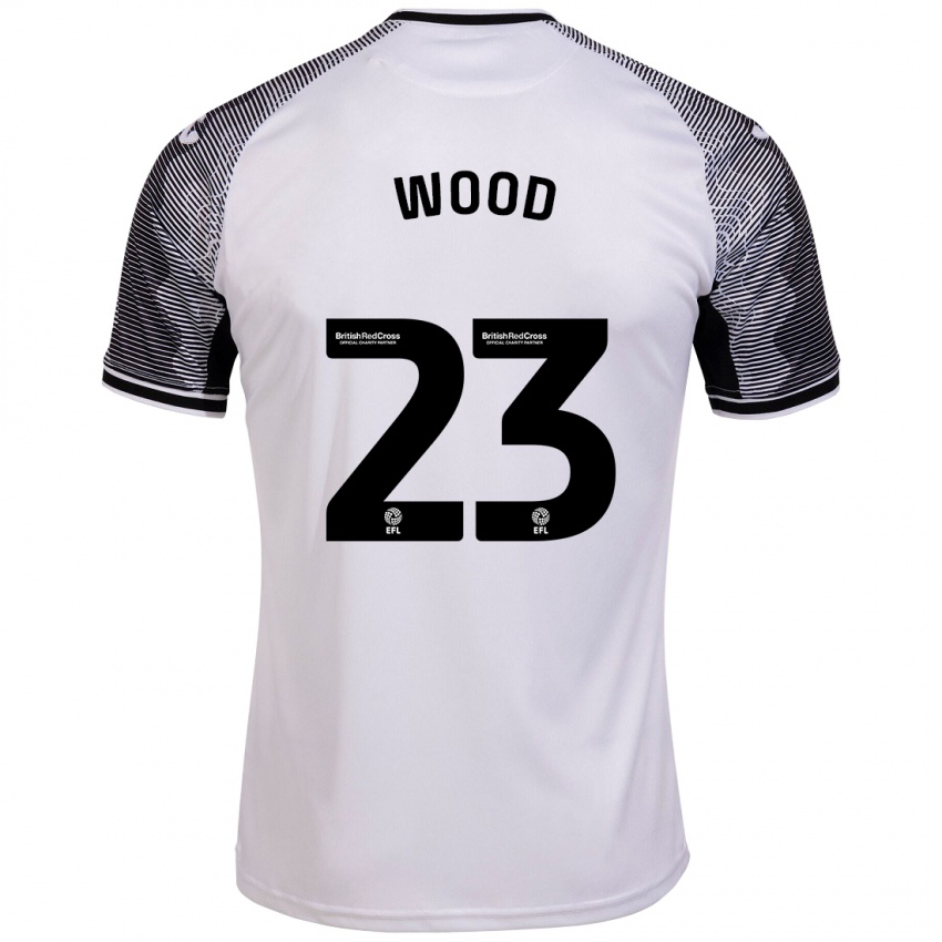 Mujer Camiseta Nathan Wood #23 Blanco 1ª Equipación 2023/24 La Camisa