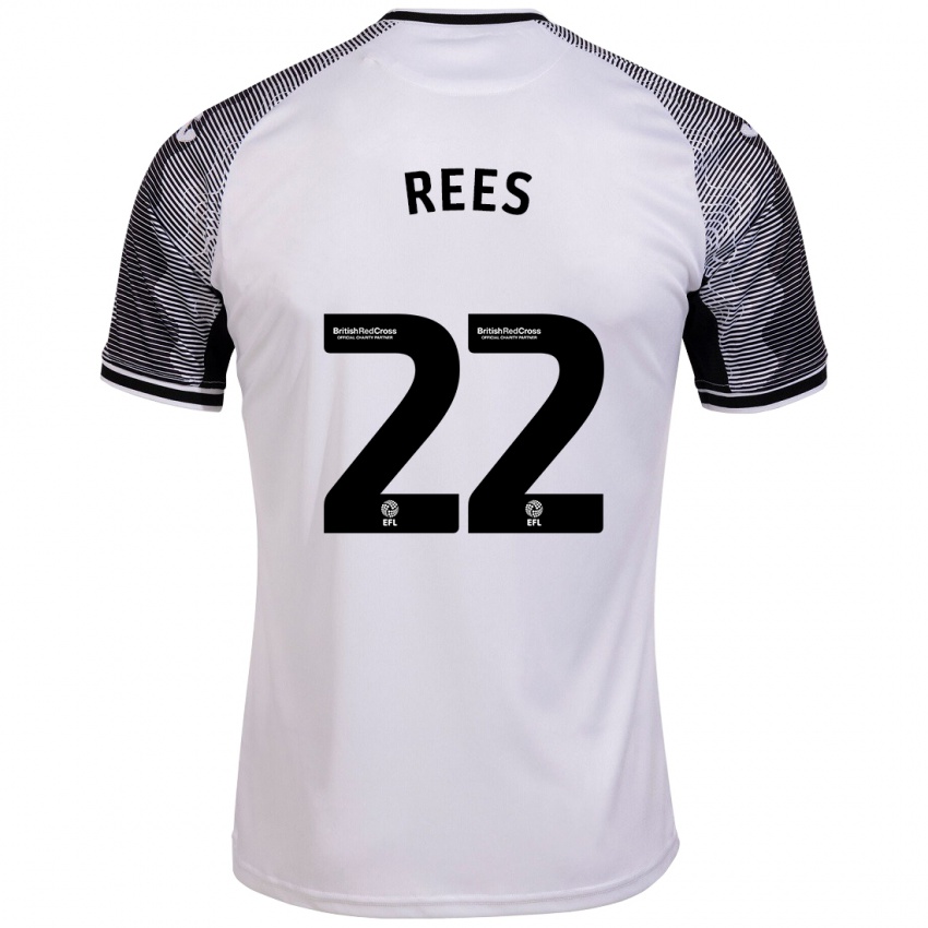 Mujer Camiseta Nia Rees #22 Blanco 1ª Equipación 2023/24 La Camisa