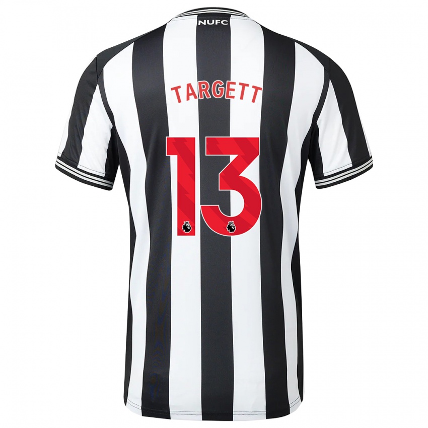 Mujer Camiseta Matt Targett #13 Blanco Negro 1ª Equipación 2023/24 La Camisa