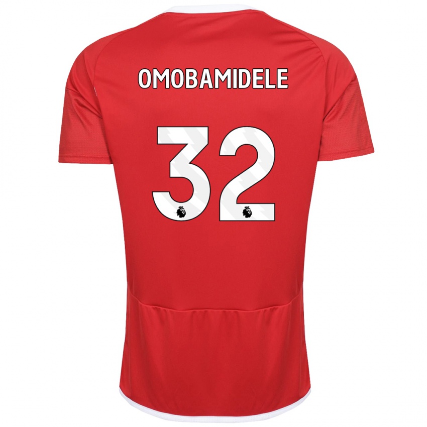 Mujer Camiseta Andrew Omobamidele #32 Rojo 1ª Equipación 2023/24 La Camisa
