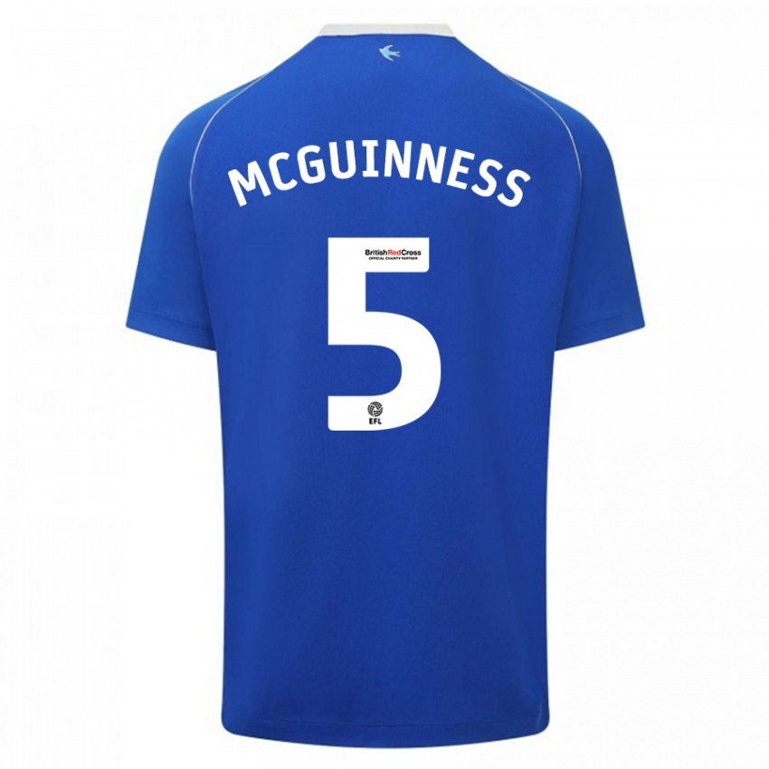 Mujer Camiseta Mark Mcguinness #5 Azul 1ª Equipación 2023/24 La Camisa