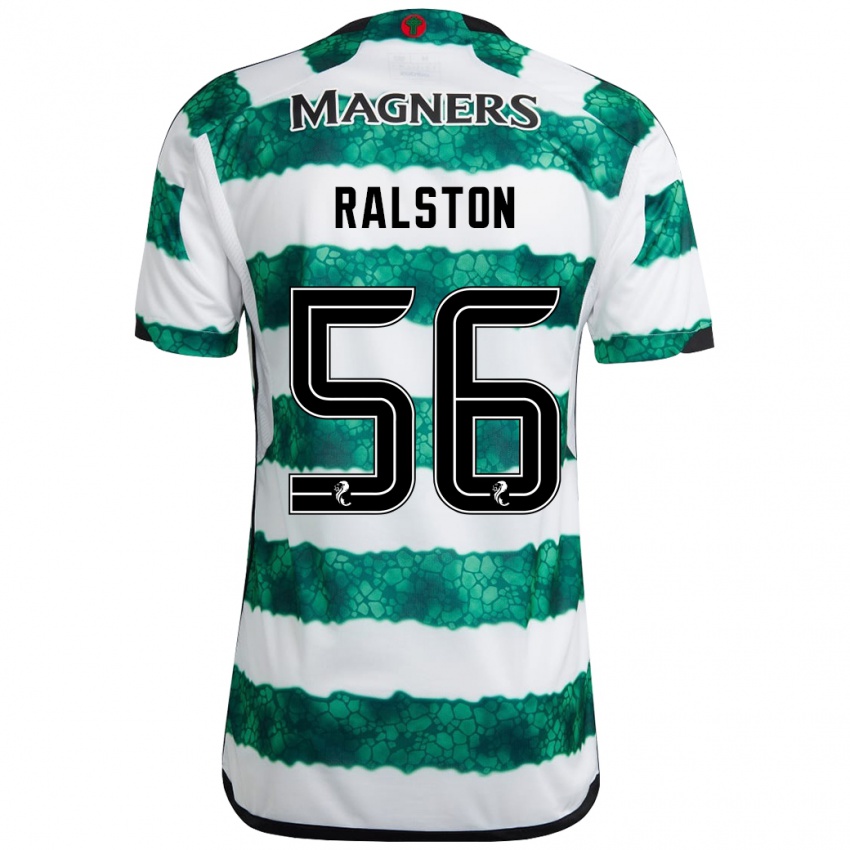 Mujer Camiseta Anthony Ralston #56 Verde 1ª Equipación 2023/24 La Camisa