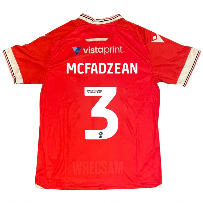 Mujer Camiseta Callum Mcfadzean #3 Rojo 1ª Equipación 2023/24 La Camisa