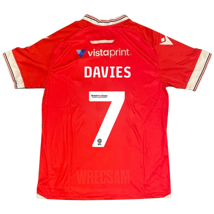 Mujer Camiseta Jordan Davies #7 Rojo 1ª Equipación 2023/24 La Camisa