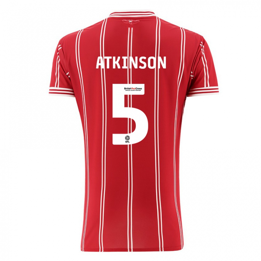 Mujer Camiseta Rob Atkinson #5 Rojo 1ª Equipación 2023/24 La Camisa