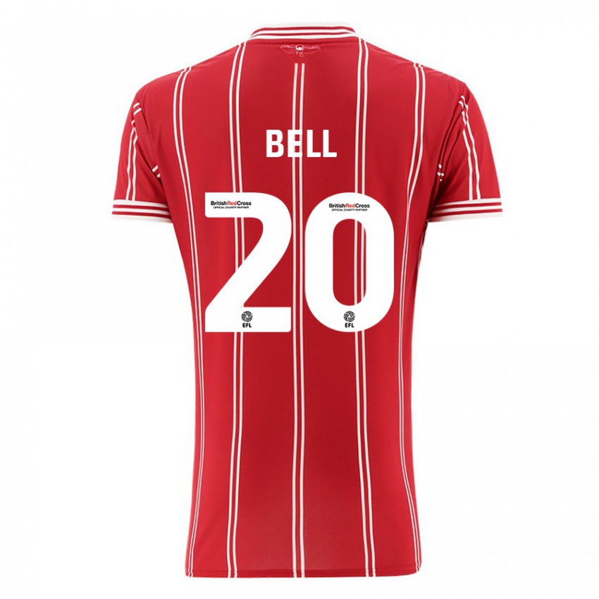 Mujer Camiseta Sam Bell #20 Rojo 1ª Equipación 2023/24 La Camisa