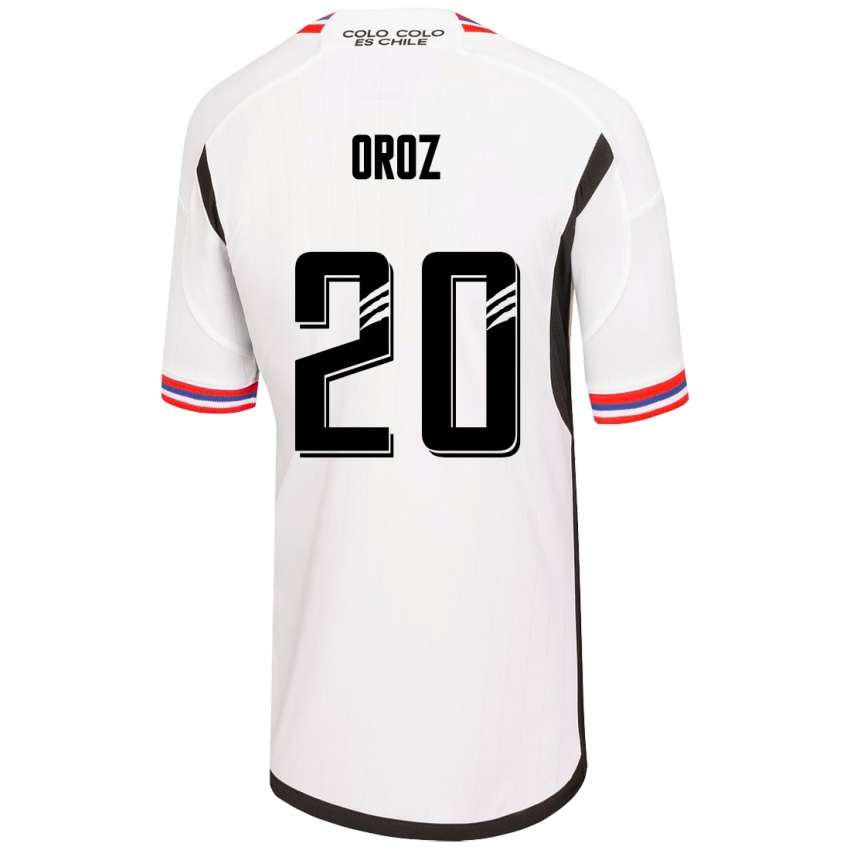 Mujer Camiseta Alexander Oroz #20 Blanco 1ª Equipación 2023/24 La Camisa
