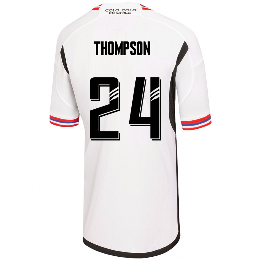 Mujer Camiseta Jordhy Thompson #24 Blanco 1ª Equipación 2023/24 La Camisa