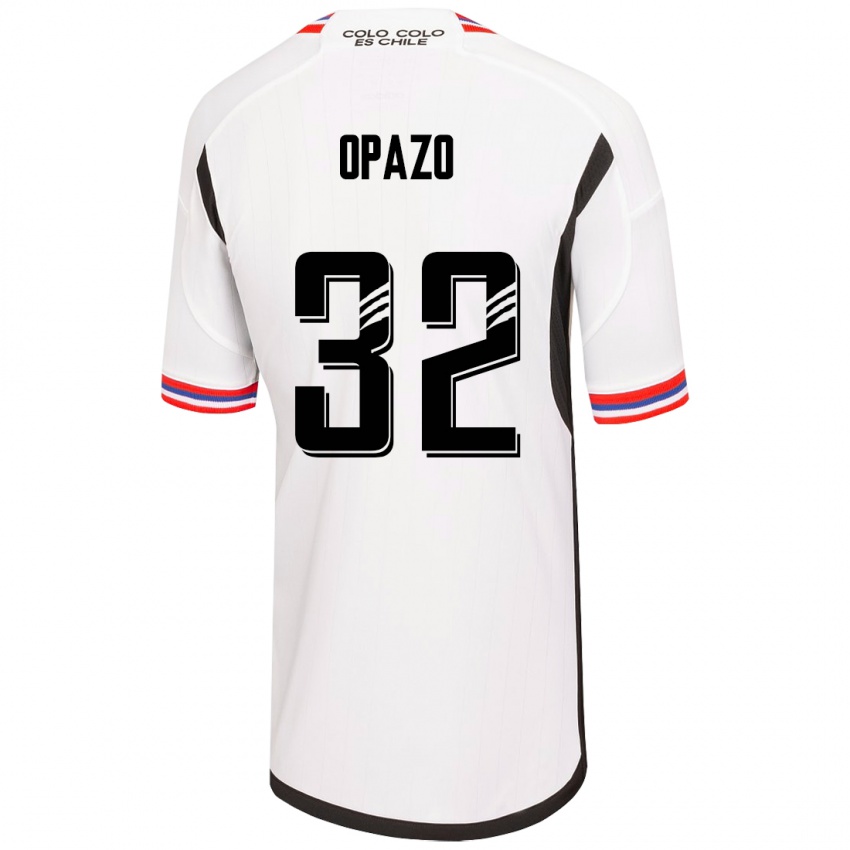 Mujer Camiseta Óscar Opazo #32 Blanco 1ª Equipación 2023/24 La Camisa