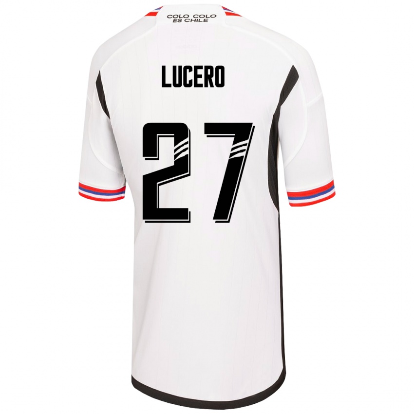 Mujer Camiseta Valentina Lucero #27 Blanco 1ª Equipación 2023/24 La Camisa