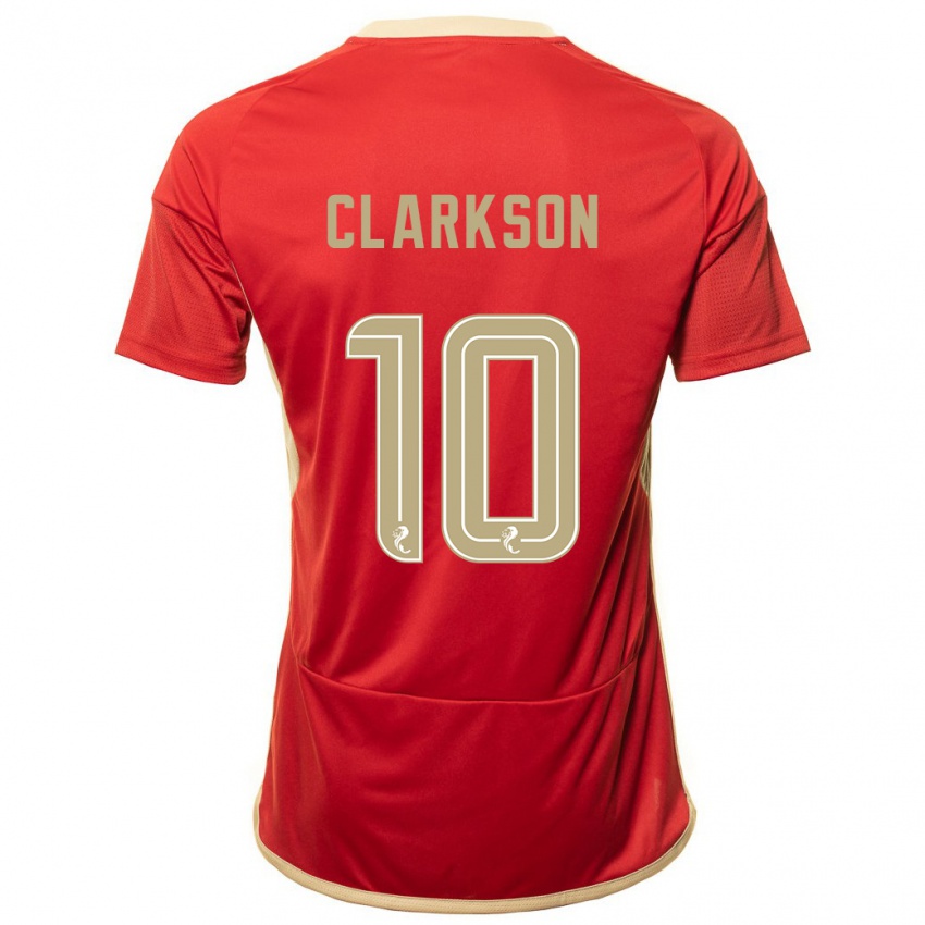 Mujer Camiseta Leighton Clarkson #10 Rojo 1ª Equipación 2023/24 La Camisa