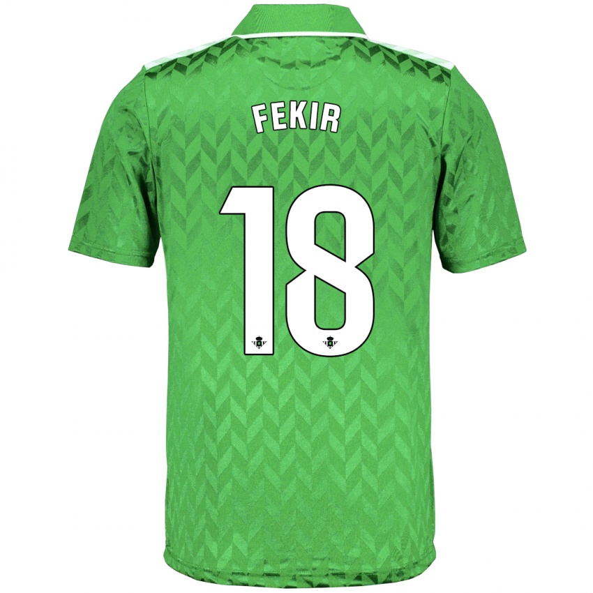 Mujer Camiseta Yassin Fekir #18 Verde 2ª Equipación 2023/24 La Camisa