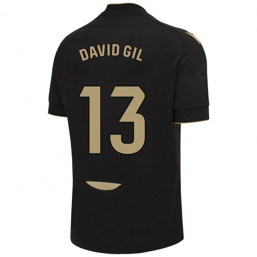 Mujer Camiseta David Gil #13 Negro 2ª Equipación 2023/24 La Camisa