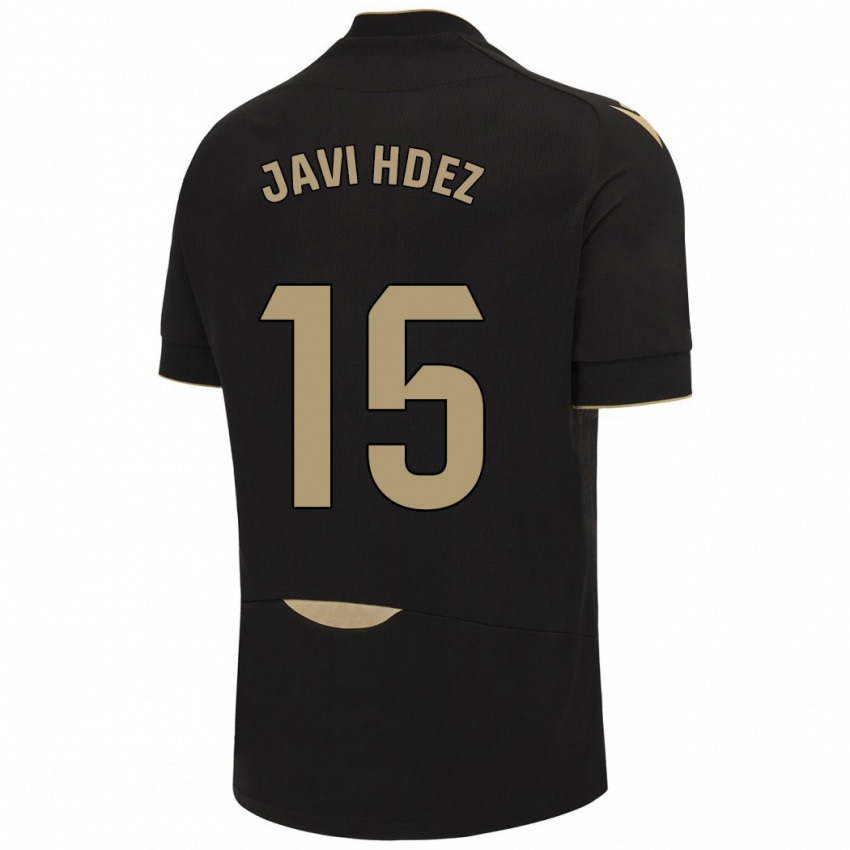Mujer Camiseta Javi Hernández #15 Negro 2ª Equipación 2023/24 La Camisa