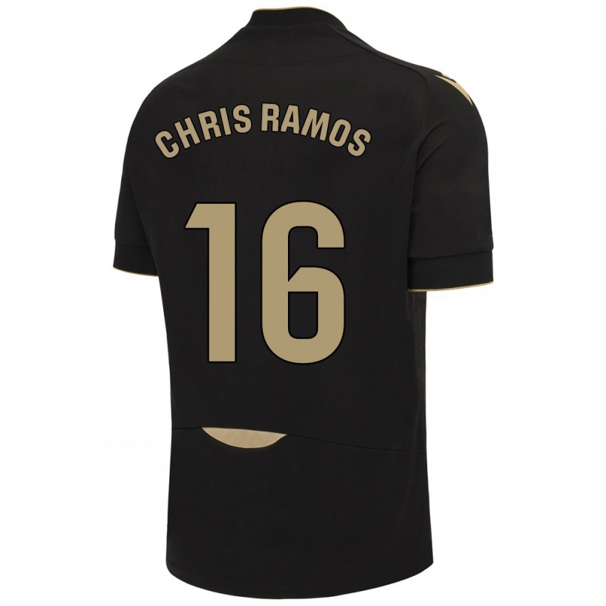 Mujer Camiseta Chris Ramos #16 Negro 2ª Equipación 2023/24 La Camisa