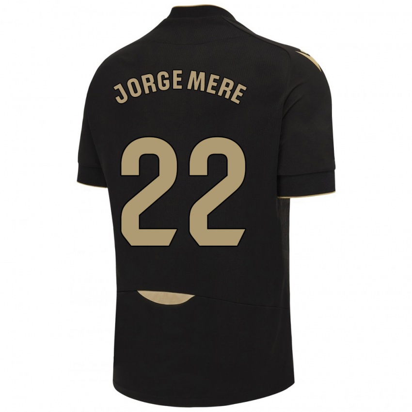 Mujer Camiseta Jorge Meré #22 Negro 2ª Equipación 2023/24 La Camisa