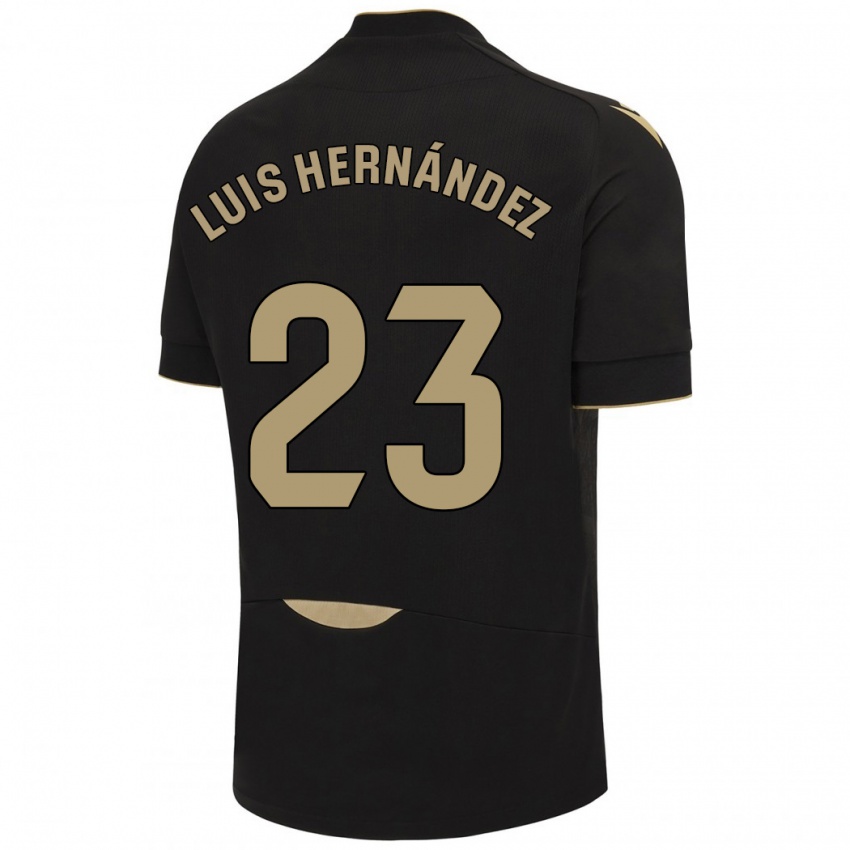 Mujer Camiseta Luis Hernández #23 Negro 2ª Equipación 2023/24 La Camisa