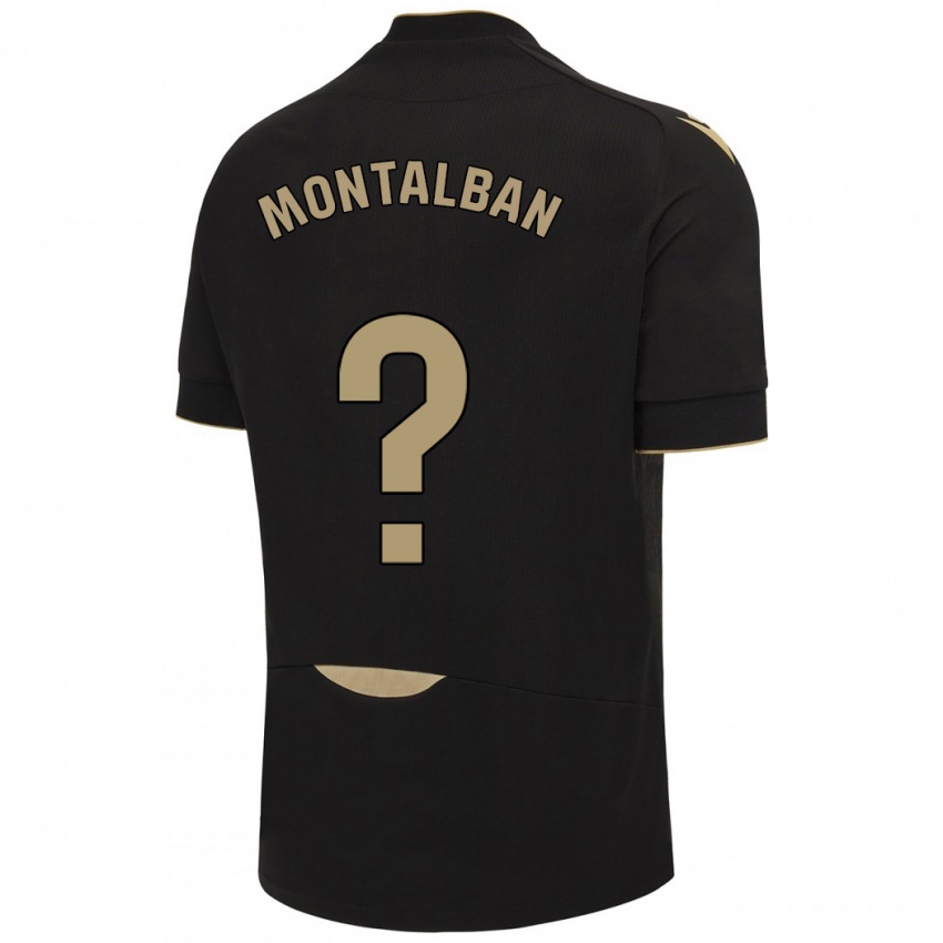Mujer Camiseta Sergio Montalbán #0 Negro 2ª Equipación 2023/24 La Camisa