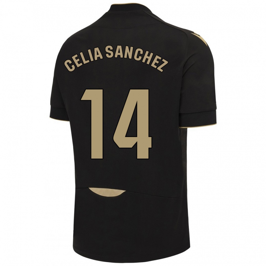 Mujer Camiseta Celia Sánchez García #14 Negro 2ª Equipación 2023/24 La Camisa