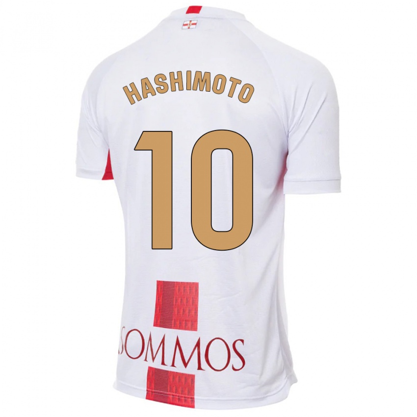 Mujer Camiseta Kento Hashimoto #10 Blanco 2ª Equipación 2023/24 La Camisa