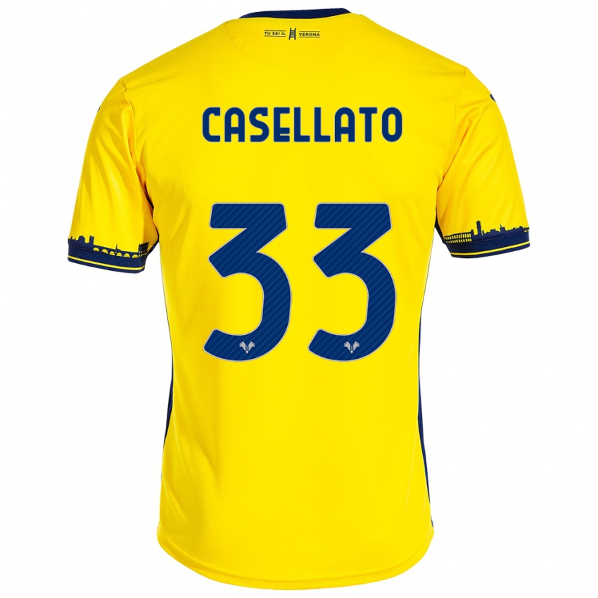 Mujer Camiseta Elisa Casellato #33 Amarillo 2ª Equipación 2023/24 La Camisa