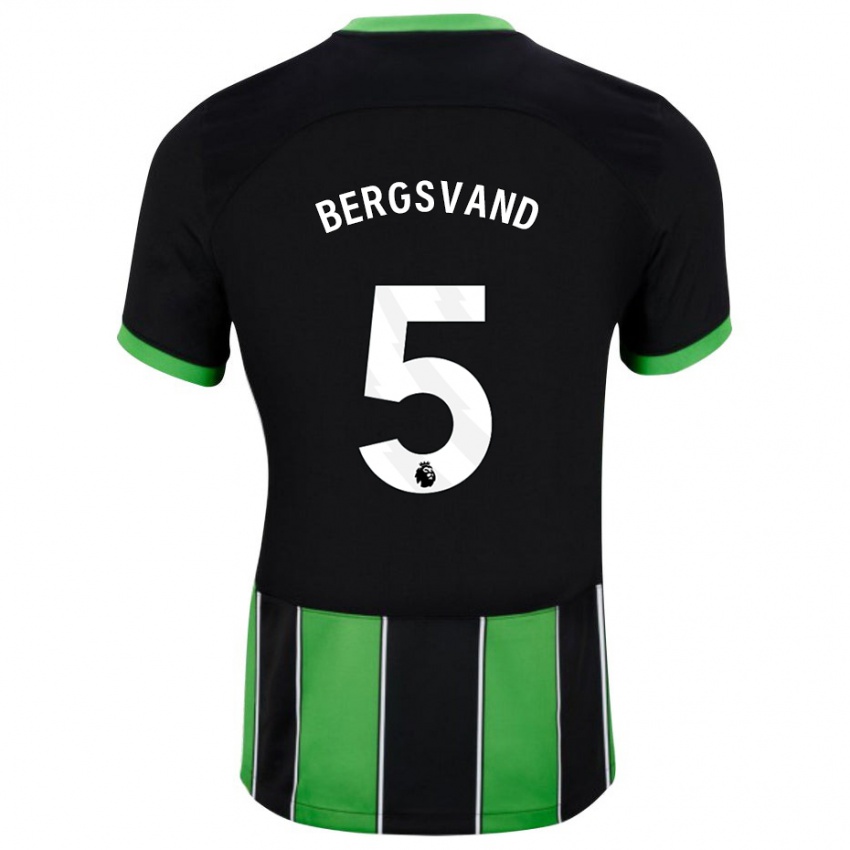 Mujer Camiseta Guro Bergsvand #5 Verde Negro 2ª Equipación 2023/24 La Camisa