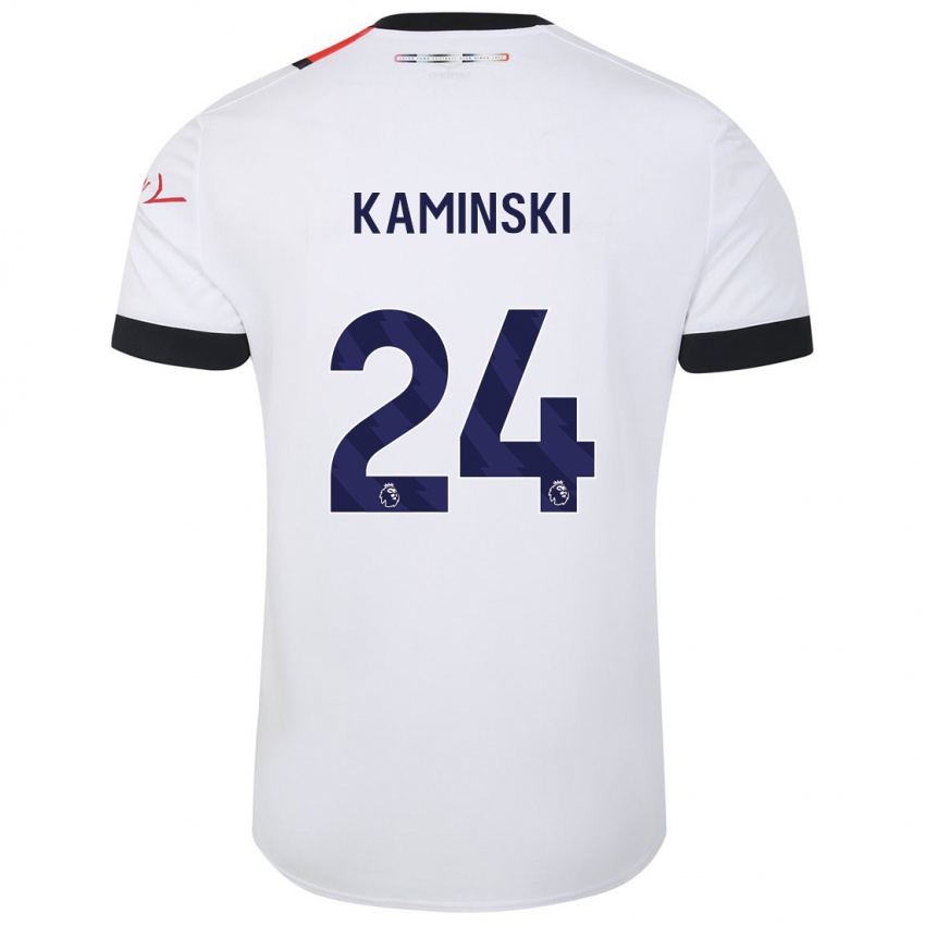 Mujer Camiseta Thomas Kaminski #24 Blanco 2ª Equipación 2023/24 La Camisa