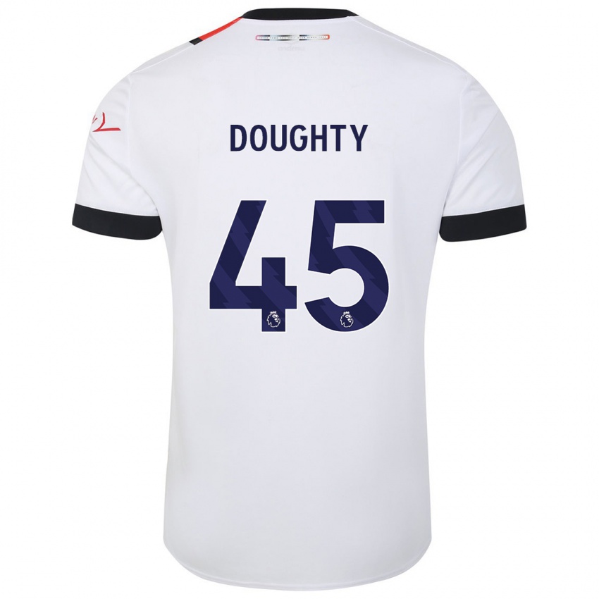 Mujer Camiseta Alfie Doughty #45 Blanco 2ª Equipación 2023/24 La Camisa