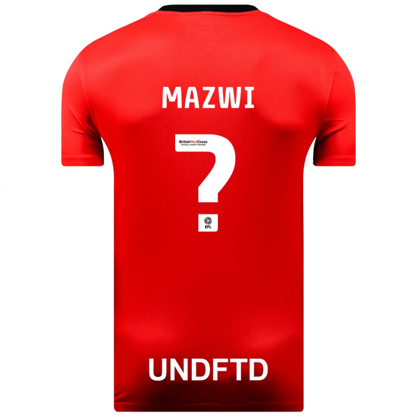 Mujer Camiseta Menzi Mazwi #0 Rojo 2ª Equipación 2023/24 La Camisa