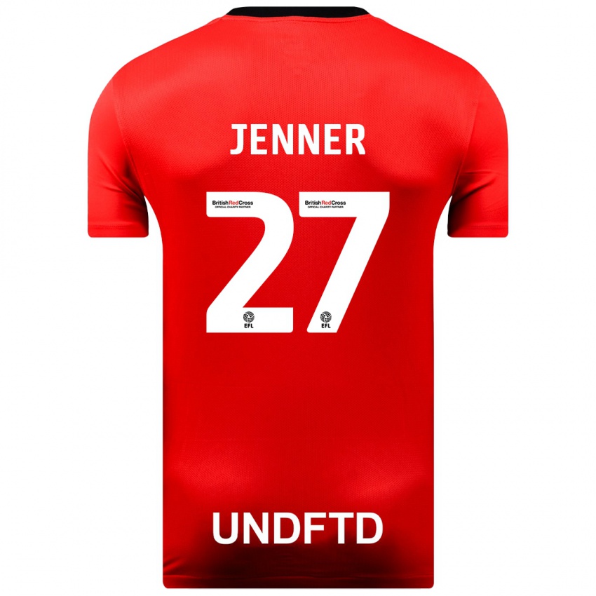 Mujer Camiseta Abbi Jenner #27 Rojo 2ª Equipación 2023/24 La Camisa