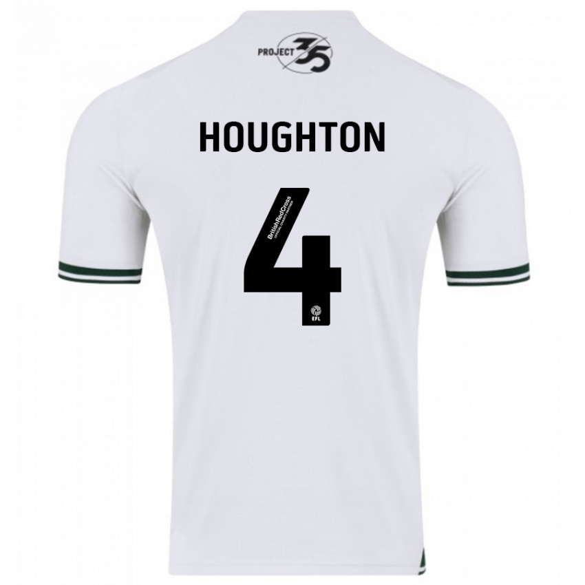 Mujer Camiseta Jordan Houghton #4 Blanco 2ª Equipación 2023/24 La Camisa
