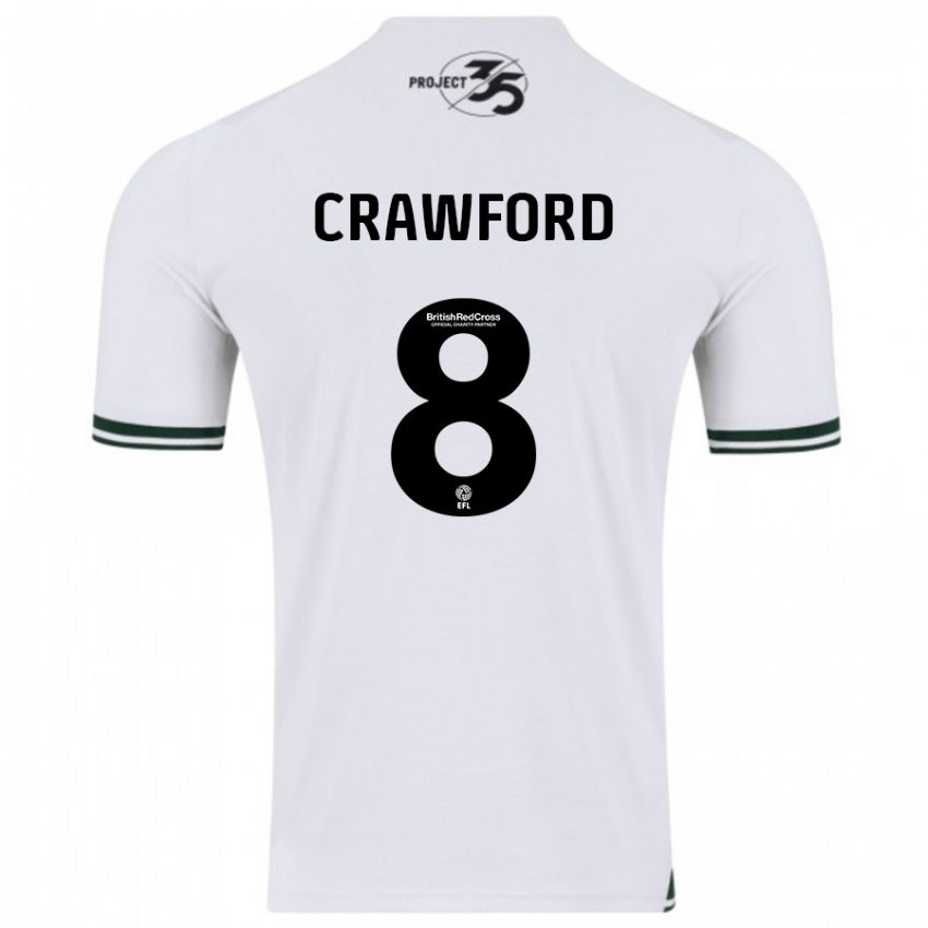 Mujer Camiseta Imy Crawford #8 Blanco 2ª Equipación 2023/24 La Camisa